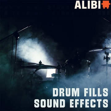 A drumset on a stage in fog
